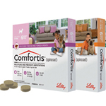 Comfortis, a chewable tablet that provides flea control.
