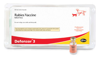 Rabies vaccines like Defensor use an inactivated virus.